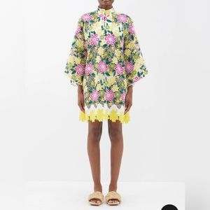 LA VIE STYLE HOUSE Scalloped guipure-lace mini kaftan.